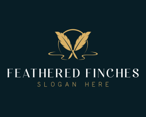 Publishing Stationery Feather logo design