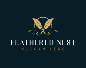 Publishing Stationery Feather logo design