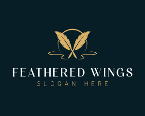 Publishing Stationery Feather logo design