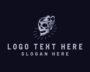 E Cigaratte - Skull Vape Smoke logo design