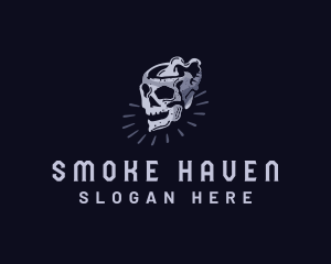 Skull Vape Smoke logo design