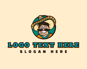 Mariachi - Mexican Mustache Hat logo design