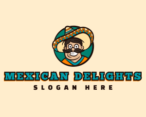 Mexican Mustache Hat logo design