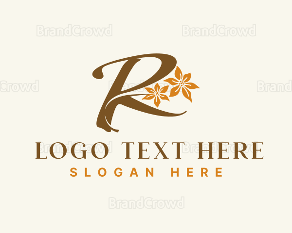 Environment Floral Leaves Letter R Logo