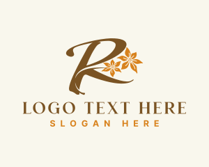 Natural - Environment Floral Leaves Letter R logo design