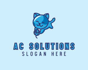 Playful Kitten Cat logo design