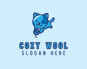 Wool - Playful Kitten Cat logo design