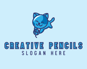 Playful Kitten Cat logo design