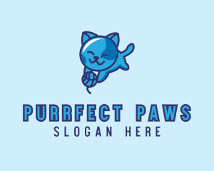 Kitten - Playful Kitten Cat logo design