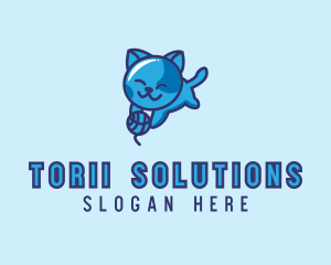 Playful Kitten Cat logo design