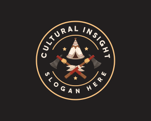 Native American Tent Axe logo design