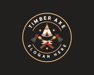 Native American Tent Axe logo design