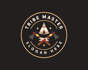 Native American Tent Axe logo design