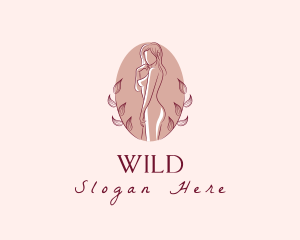 Nude - Natural Female Body Massage logo design