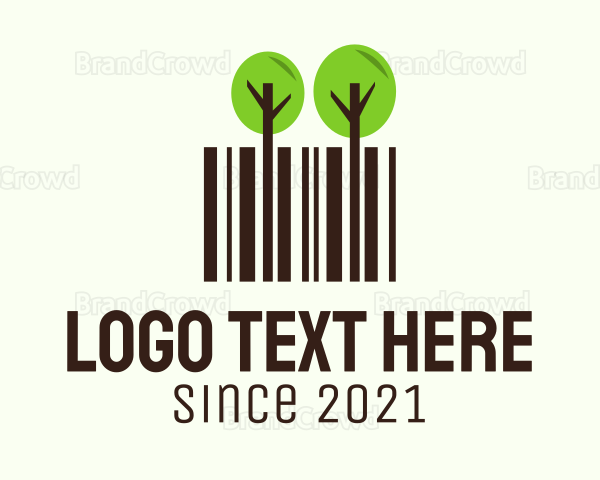 Forest Tree Barcode Logo