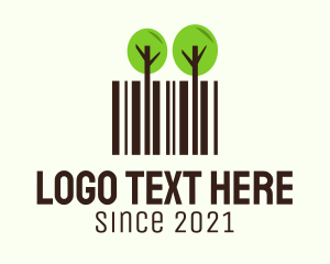 Forest Tree Barcode  logo design
