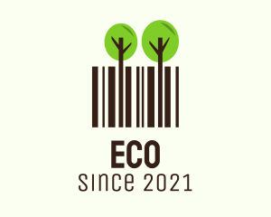 Forest Tree Barcode  logo design