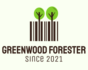 Forest Tree Barcode  logo design