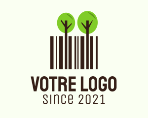 Environment Friendly - Forest Tree Barcode logo design