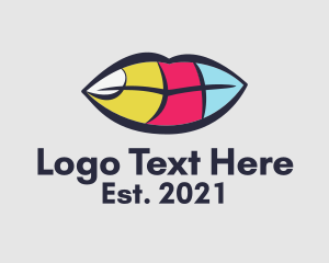 Sexual - Multicolor Cartoon Lips logo design