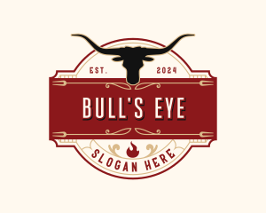 Longhorn Bull Barbecue logo design