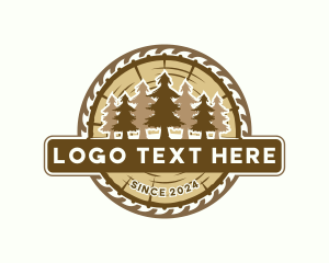 Forest Timber Sawmill Logo