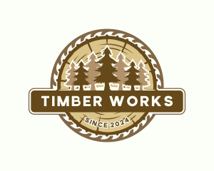 Sawmill - Forest Timber Sawmill logo design