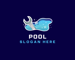 Pool Repair Wrench logo design
