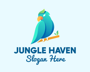 Gradient Tropical Parrot logo design