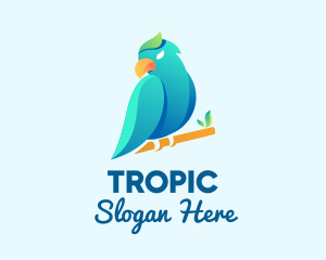 Gradient Tropical Parrot logo design