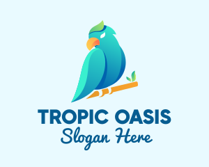 Gradient Tropical Parrot logo design