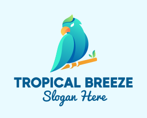 Gradient Tropical Parrot logo design