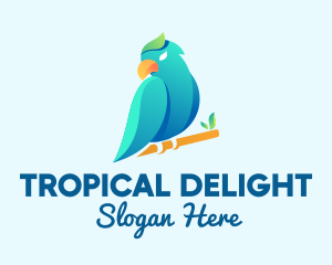 Gradient Tropical Parrot logo design