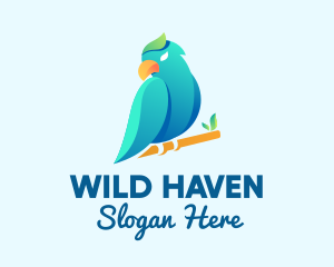 Gradient Tropical Parrot logo design