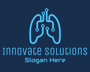 Respiratory System - Blue Respiratory Lungs Tech logo design