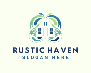 House - Home Cleaning Pressure Washer logo design