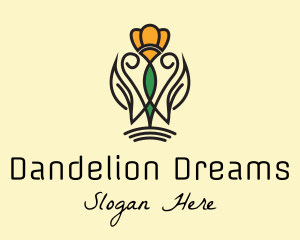 Dandelion - Yellow Tulip Flower logo design