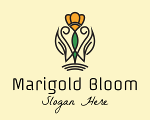 Marigold - Yellow Tulip Flower logo design