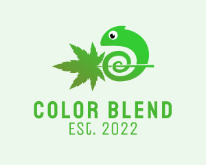 Chameleon - Green Chameleon Cannabis logo design