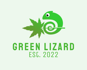 Green Chameleon Cannabis  logo design