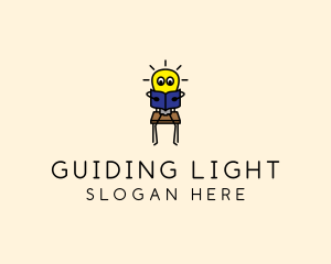 Preschool Reading Lightbulb  logo design