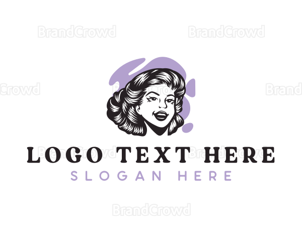 Female Retro Woman Logo