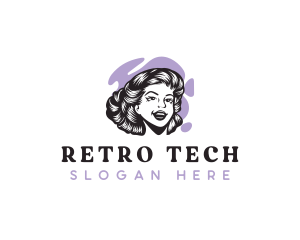 Female Retro Woman logo design