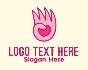 Lover - Pink Loving Hand logo design