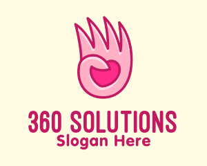 Pink Loving Hand logo design