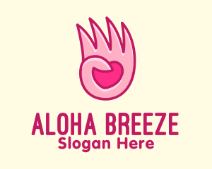 Pink Loving Hand logo design