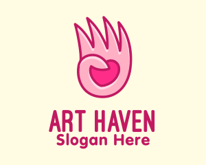 Pink Loving Hand logo design