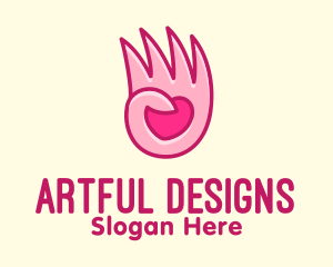 Pink Loving Hand logo design