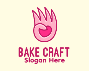 Pink Loving Hand logo design