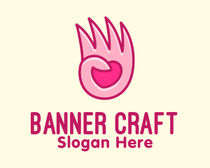 Pink Loving Hand logo design